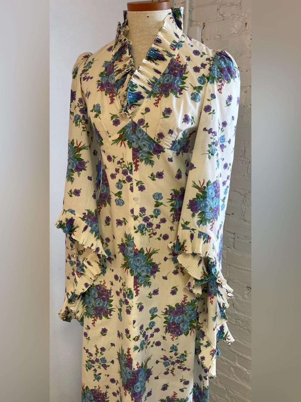 Vintage Floral Bridgerton Gunne Sax Style Dress Cottagecore Grad Prom Bridal - Picture 4 of 11
